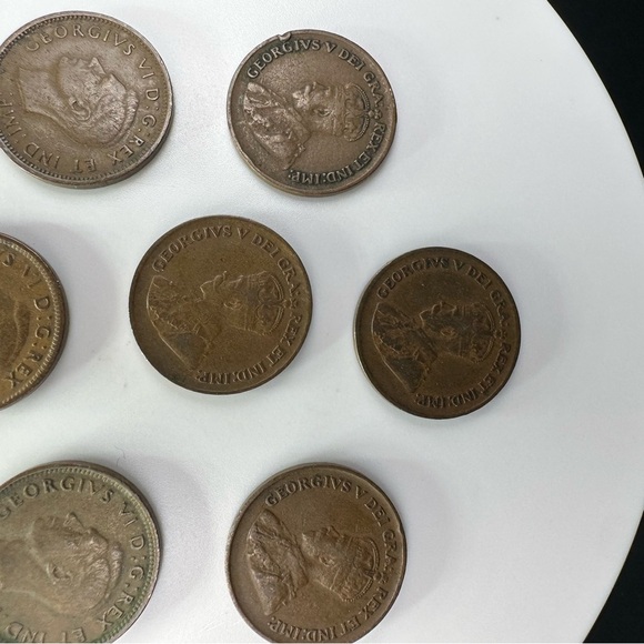 Lot of 7 Vintage Canadian Pennies – 1928 to 1947 – George V & VI – Historic Copp - Picture 10 of 12